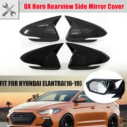 For Hyundai Elantra Avante AD 2016-2020 Car Rearview Side Horn Style Mirror Cover Wing Cap Exterior Door Housing Shell Trim