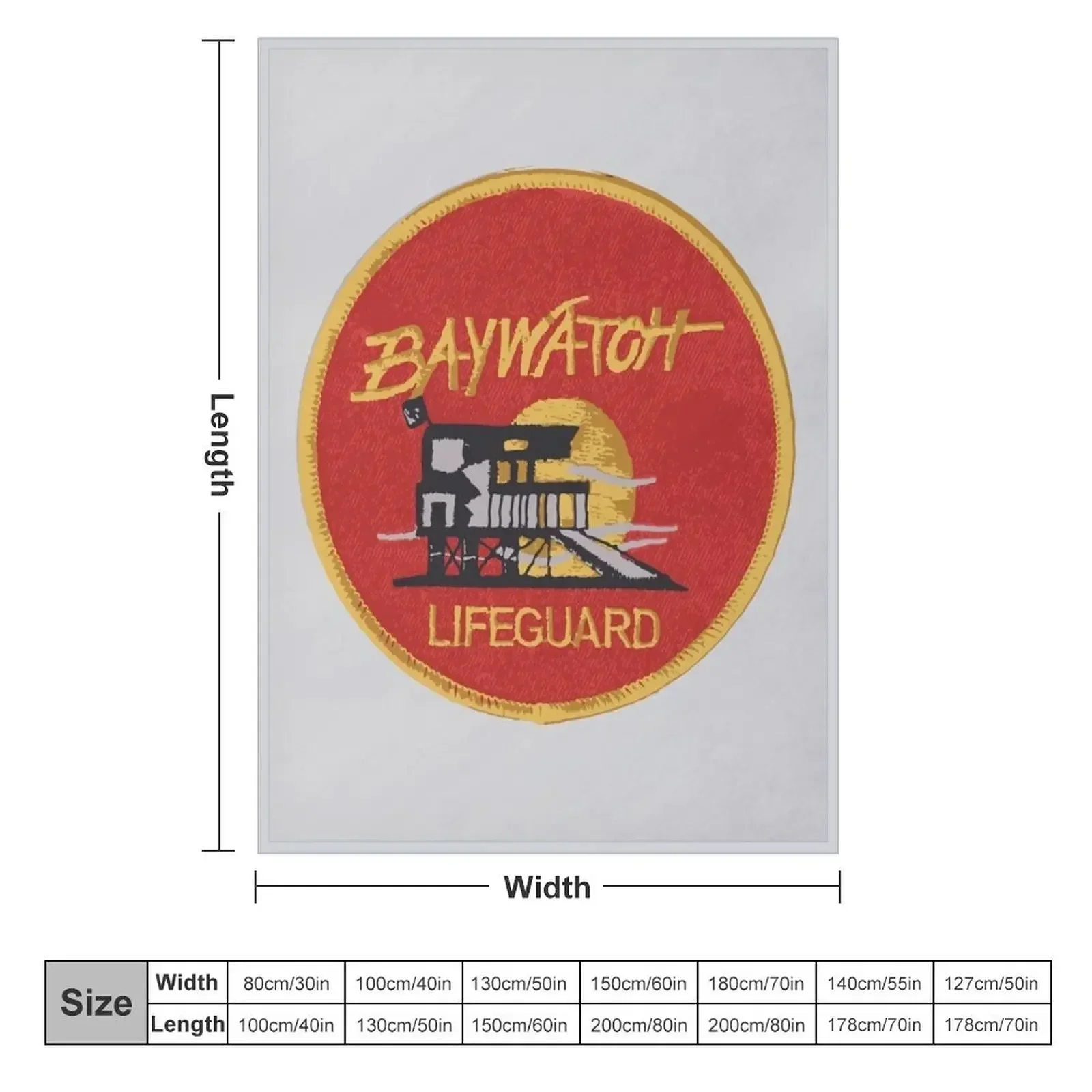 Baywatch badge - uniform Throw Blanket couch cozy soft plush fuzzy picnic outdoor blanket
