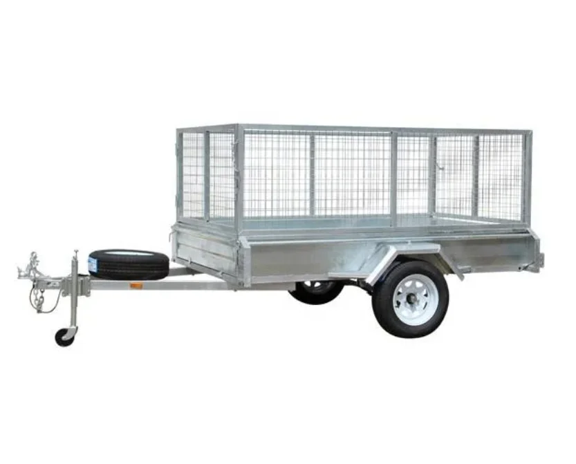 

20258*5 Heavy Duty Hot Dipped Galvanized Farm Tandem Cargo Box Trailer with Cage for Sale