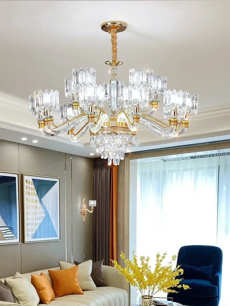 

French Crystal Chandelier American Living Room Lamp Living Room Bedroom Lamp Candle Crystal Chandelier European Garden Lamp