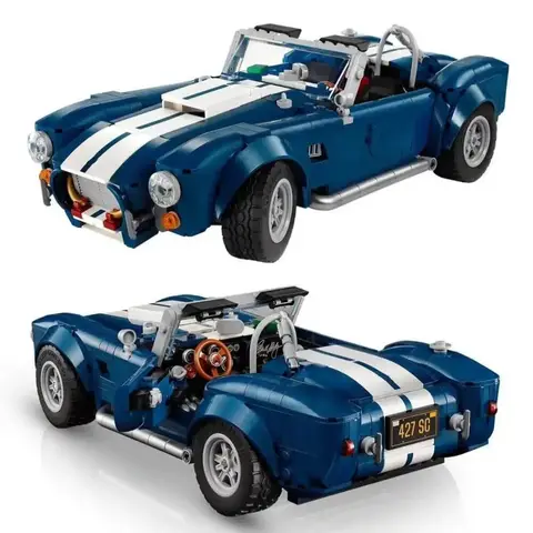 2025 Plast Blå Vit Färgschema Shelby Cobra Sportbil Byggkloss Pussel Samlarobjekt Julklappar Passar 10357 10 best sales bröllopsgodisar - №3