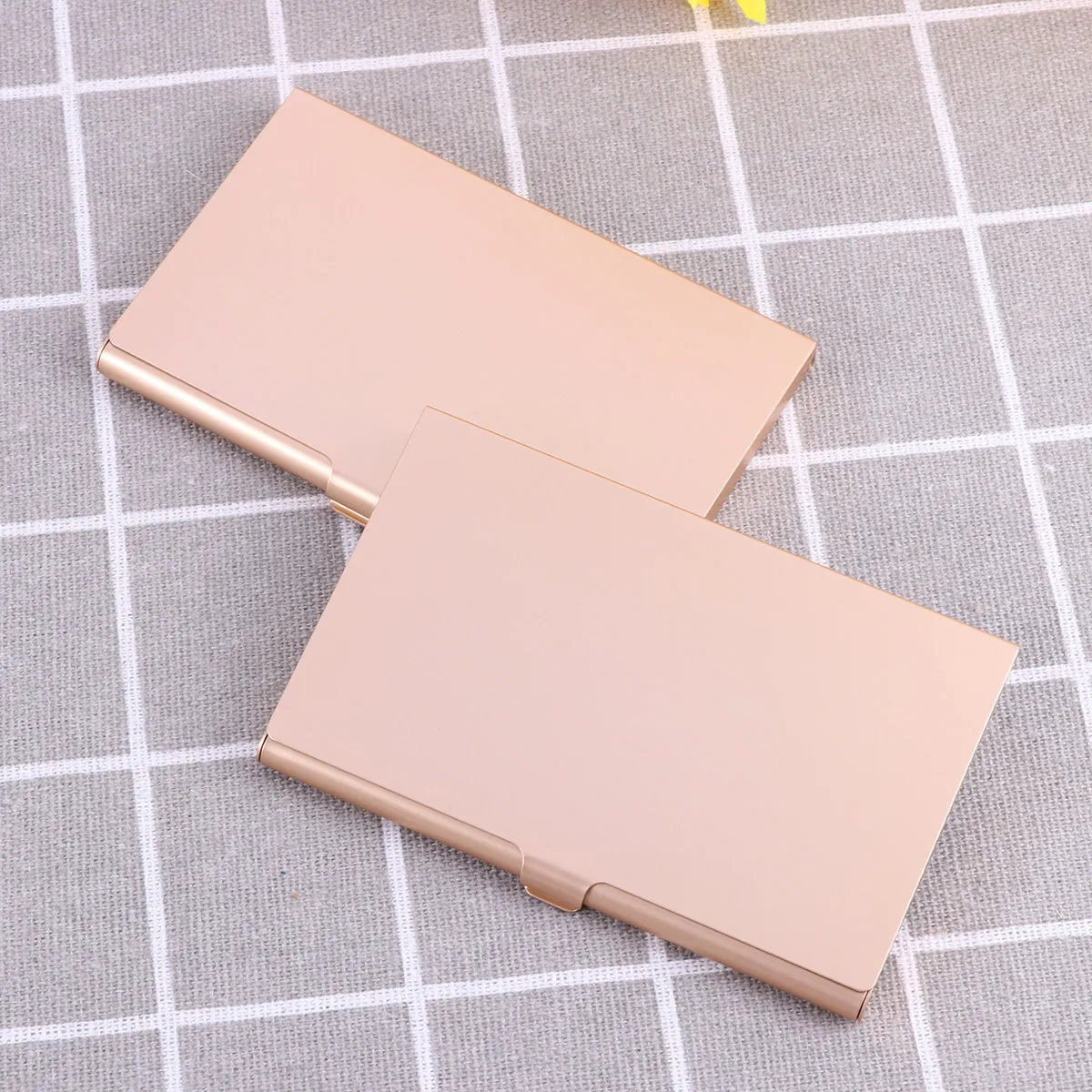 Aluminum Business Card Holder – 2pcs Metal Credit/ID Card Organizer for Briefcase, Handbag, Gift