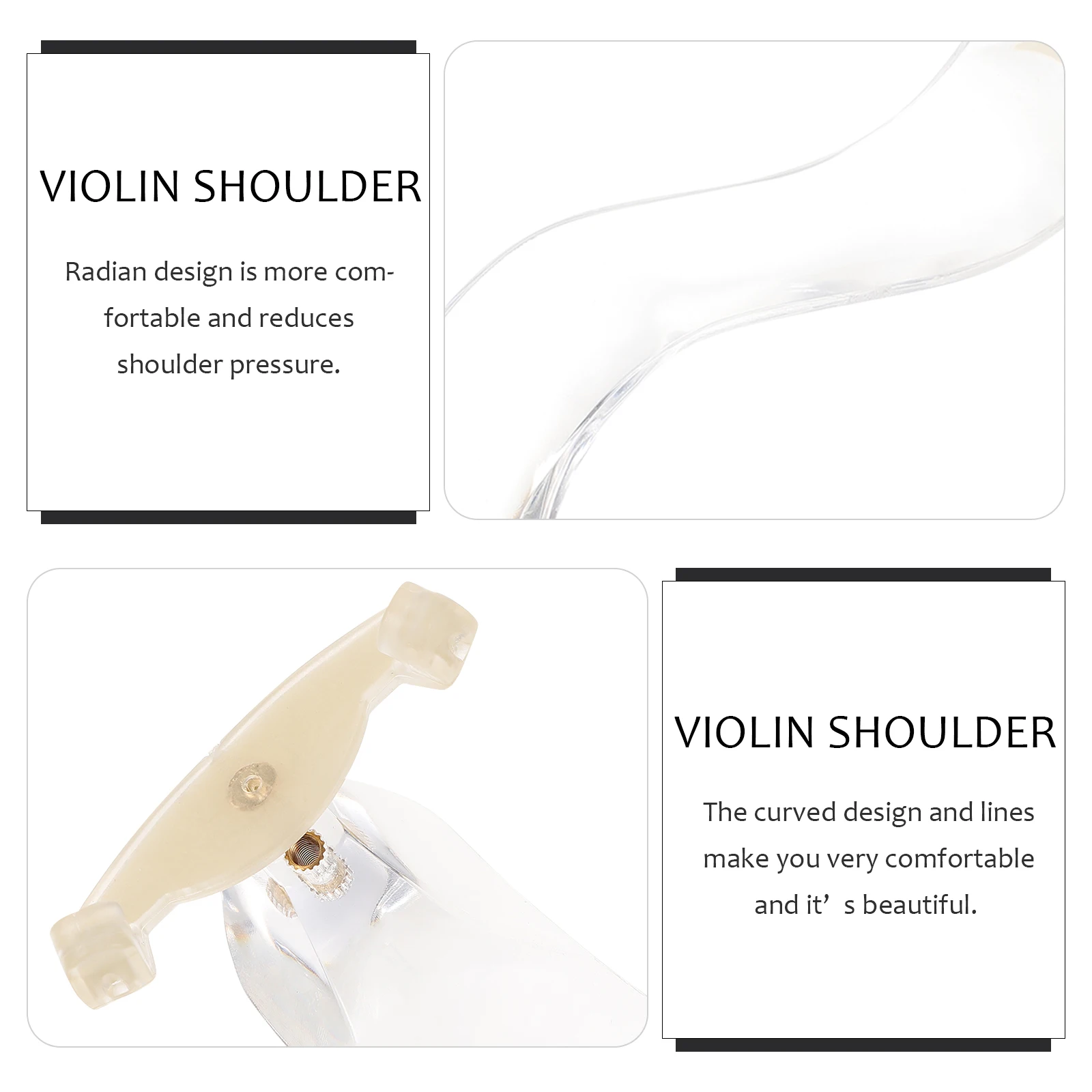

Portable Violin Shoulder Rest Acrylic Holder 4 4 Case Instruments Chin Rest for Viola Accessories Shoulder Protection
