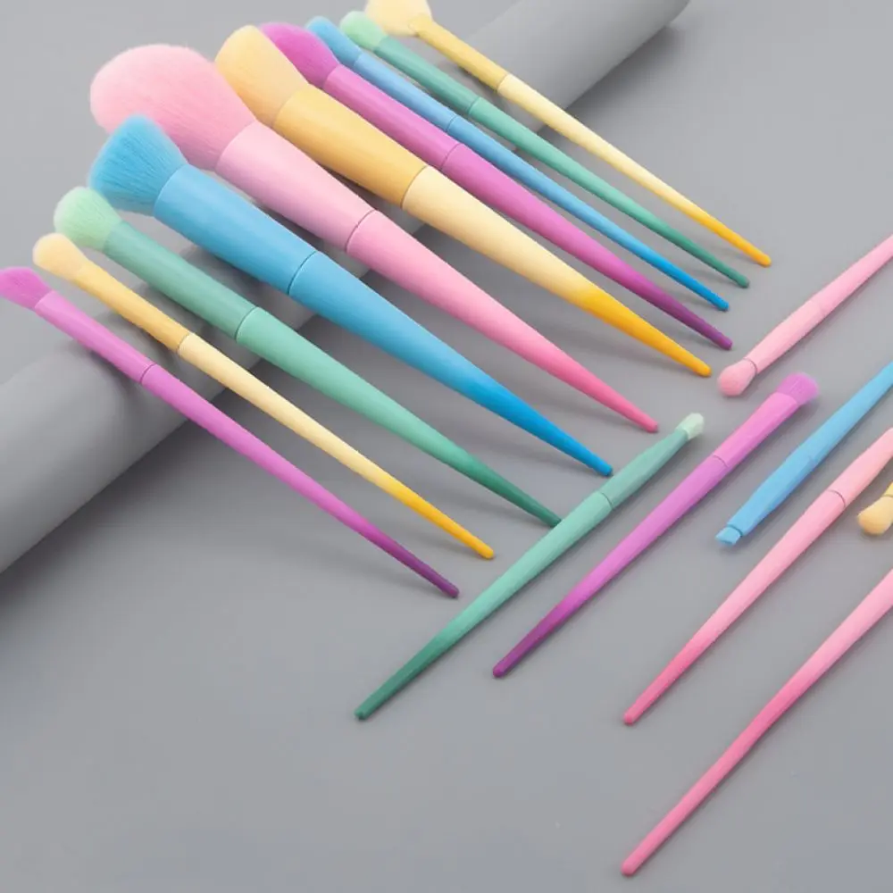 Essential Makeup Brush Set Candy Color Soft Fiber Bristles Cosmetic Tools Face Powder Foundation Blush Eyeshadow Eye Kit