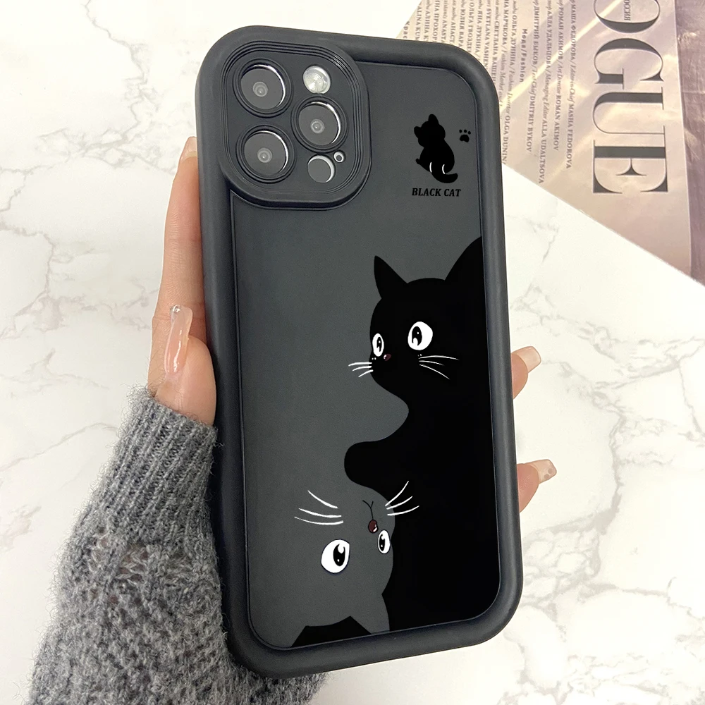 Cute Cat Phone Case for Oppo Reno 12 11 10 8 7 6 5 4 3 2 Reno12 Reno11 Reno10 Reno8 T Z F Pro Plus 4G 5G Ladder Lens Cover