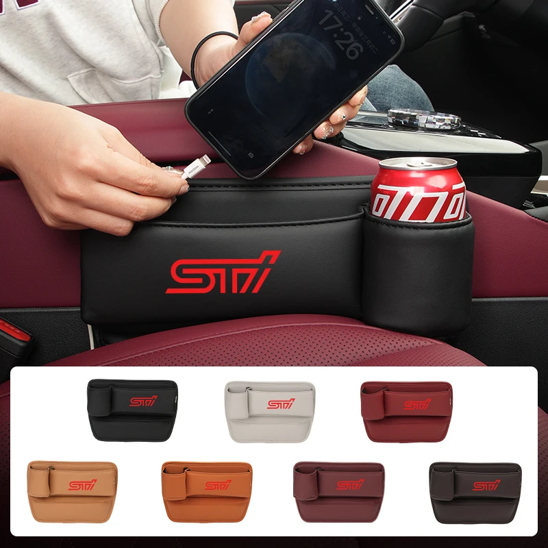 Car Seat Gap Storage Box Leather Cup Holder Accessories For Subaru STI Impreza Legacy WRX STI BRZ Forester Levorg XV WRC Outback