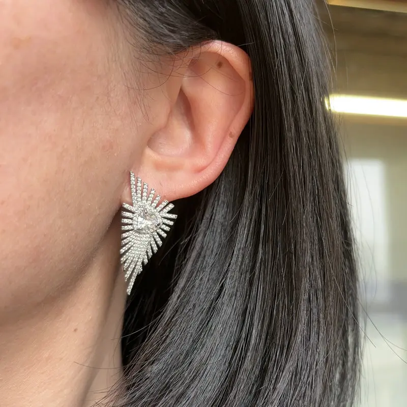 Bilincolor Fashion Red Geometric Earring for Women