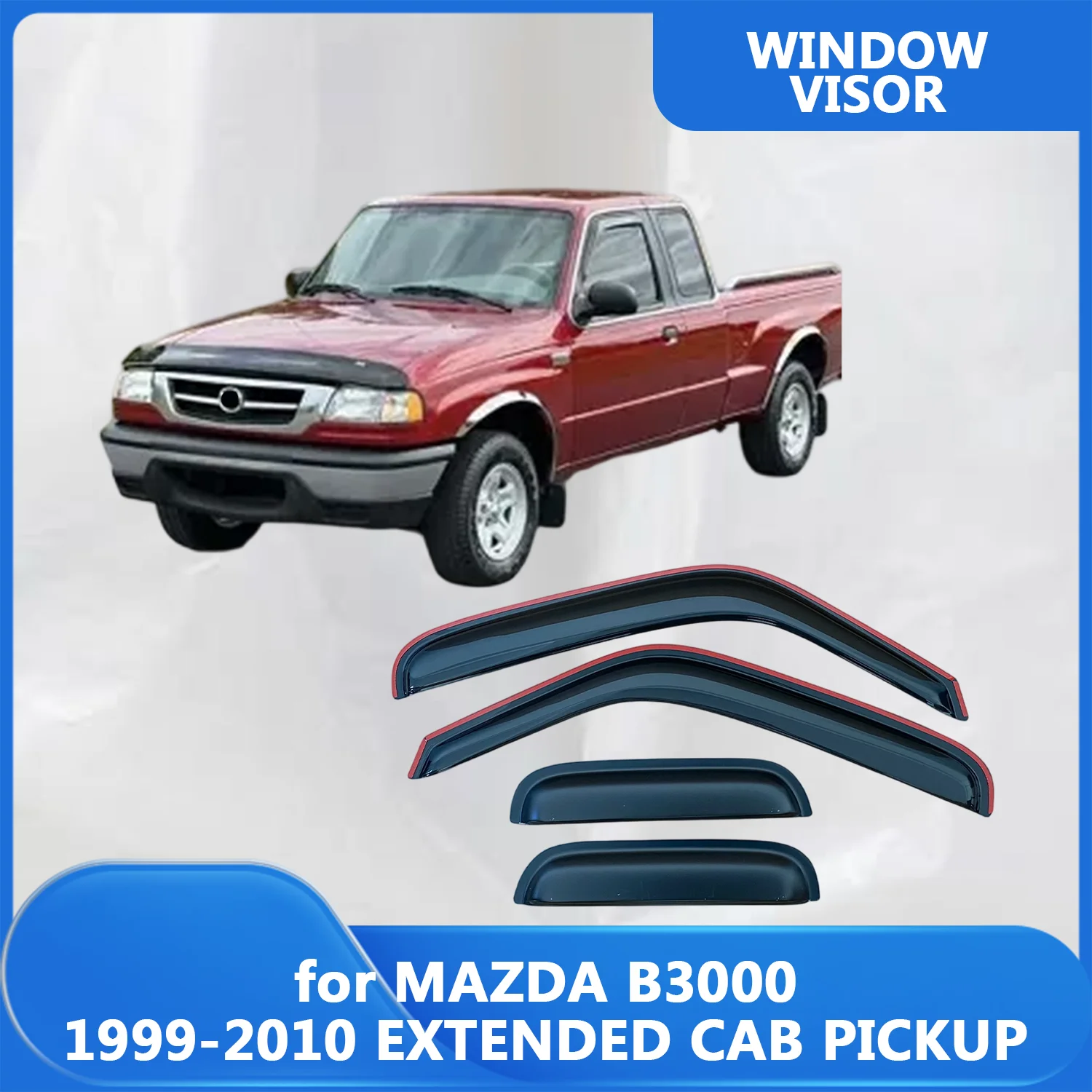 

Window Visor for MAZDA B3000 1999-2007 2008 2009 2010 EXTENDED CAB PICKUP Wind Deflectors Rain Guards Door Visor Vent Shades