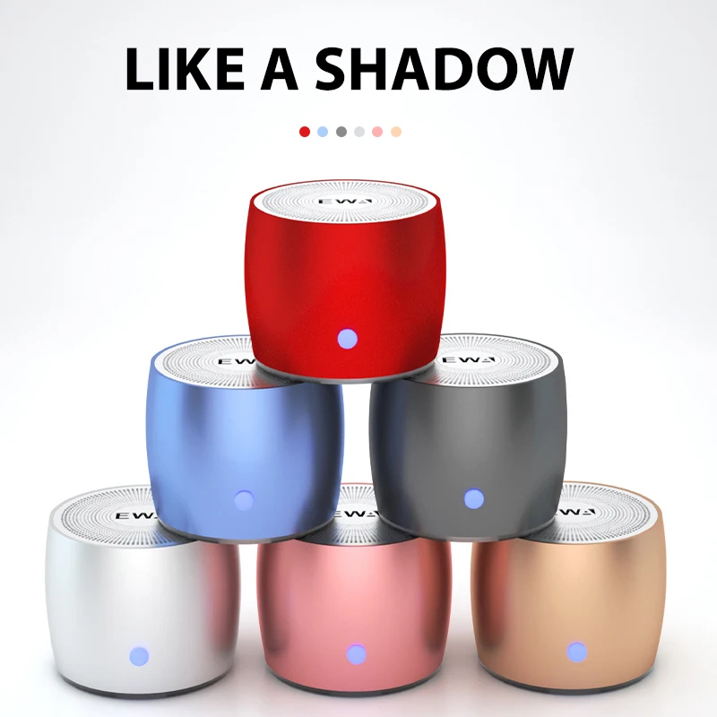 EWA A103 مضخم صوت معدني لاسلكي RGB LED إضاءة IPX5 مقاوم للماء 3 واط اتصال USB بطارية ذكية للحد من الضوضاء