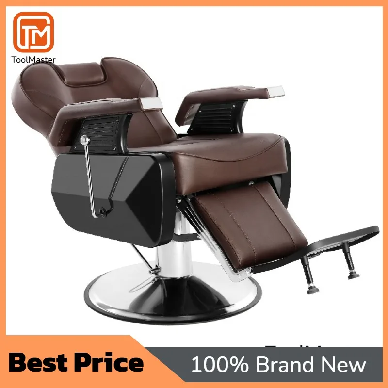 

【Hot Sale】Brown Barber Chair For Barber Shop Cheap Salon Chairs With Reclining Function Beauty Salon Furniture For Barber Salon
