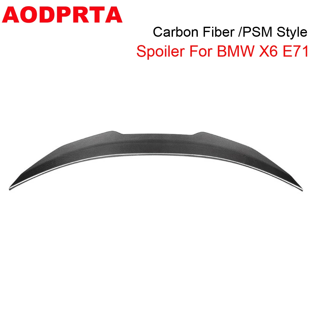 PSM Style Rear Boot Trunk Spoiler Ducktail Lip Lid For BMW X6 E71 & X6M 2008-2014 Real Carbon Fiber