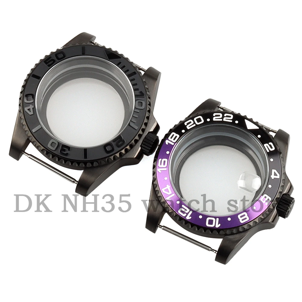 Black PVD 40MM Watch Case 316L Hight Quality Stainless Steel Watch Accessories Fit GMT NH35 NH36 NH38 28.5mm Dial Yacht-Master
