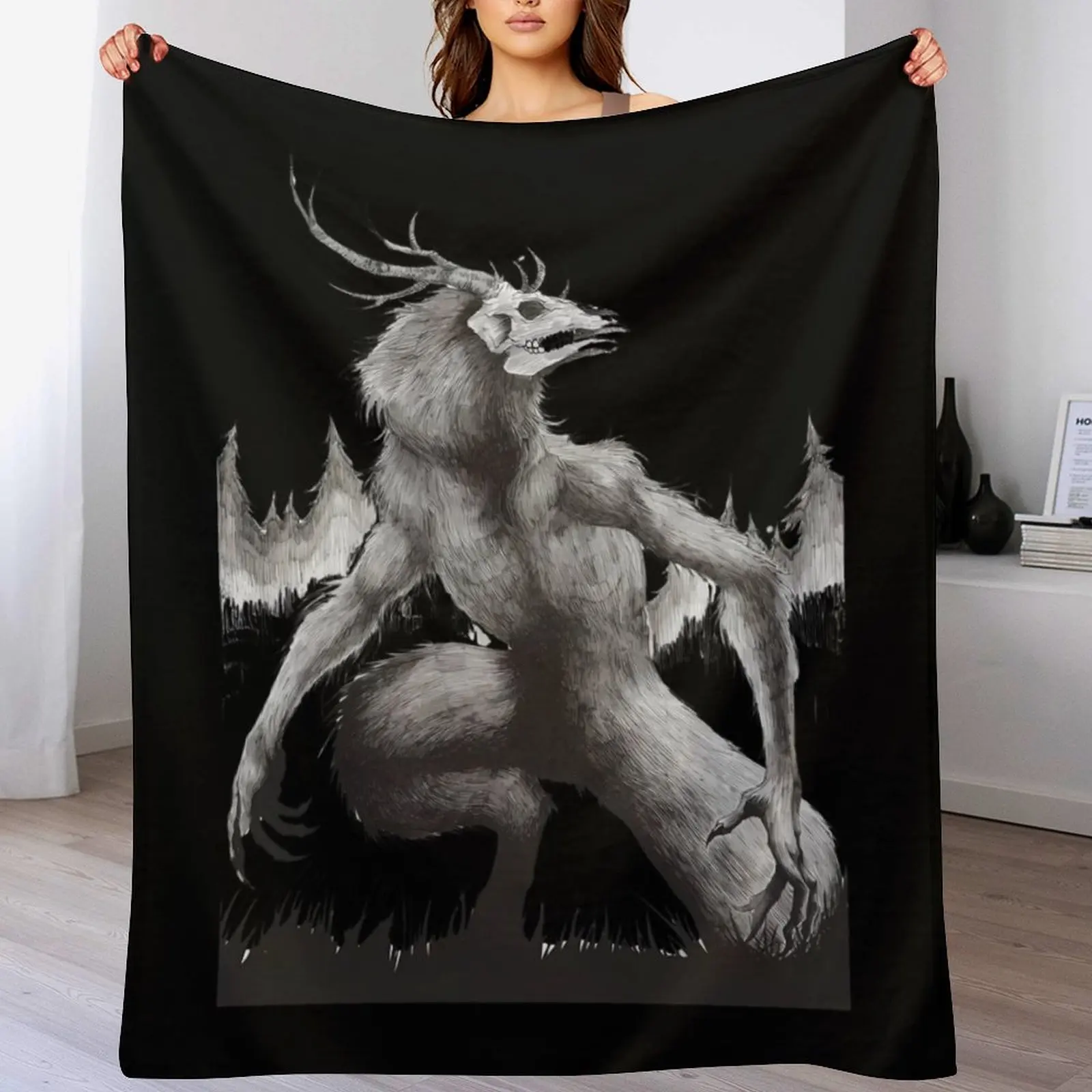 Wendigo Throw Blanket funny gift Luxury Designer Soft Plush Plaid Blankets