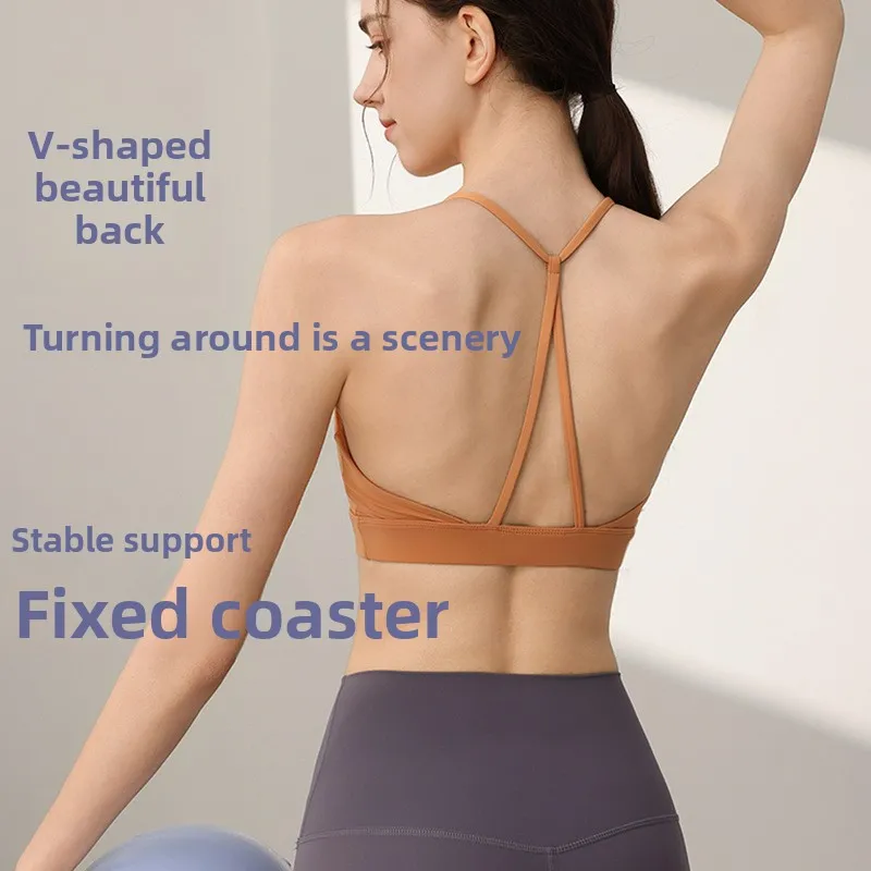 Women Special Triangle Open Back Yoga Top High Fastening Sports Bra for Yoga Gym Fitness Training Women Underwear