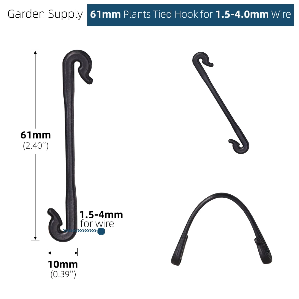 Black Planting Vines Fixed Clips Bundled Buckle Grapevines Vegetable Strapping Greenhouse Stems Fixing Ring Fasteners Tool