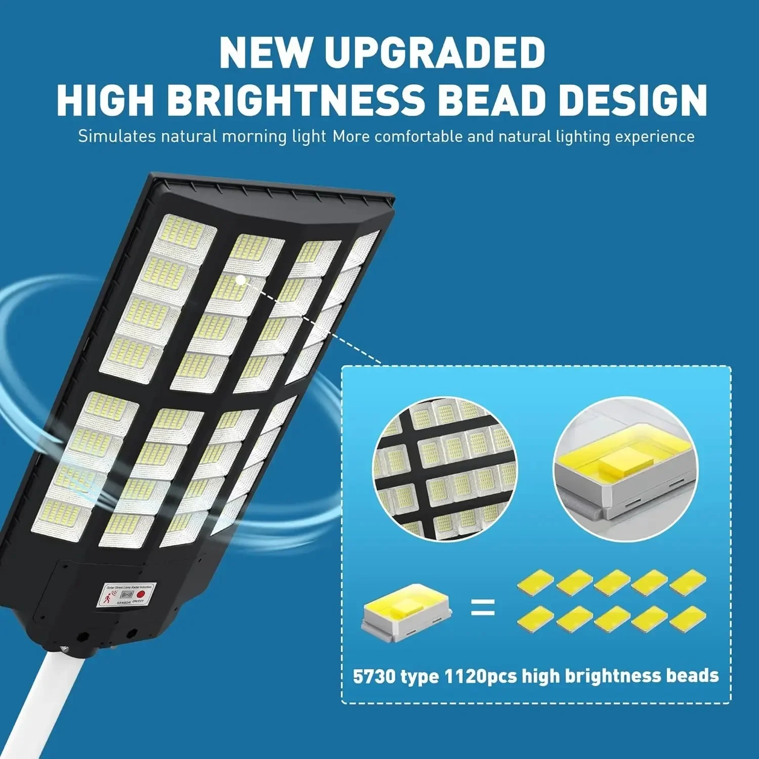 

Outdoor Solar Street Lights with Motion Sensor Waterproof IP66 Dusk to Dawn LED Lights for Garden Yard Path Lighting