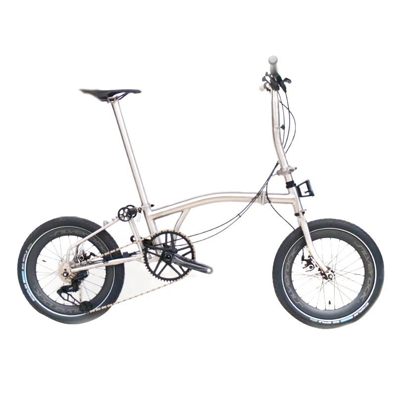 HEXATI チタン18インチ折りたたみ自転車 ダブルディスクブレーキ