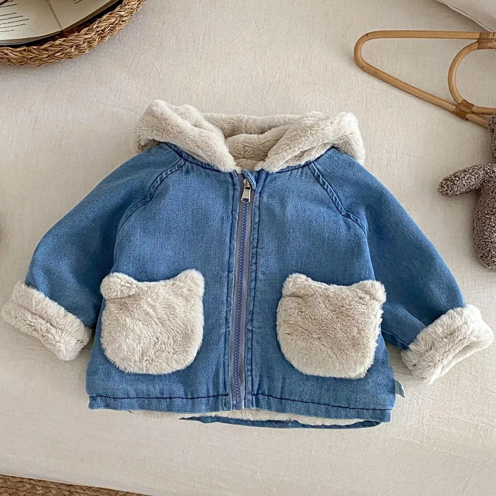 فتاة معطف الشتاء الصوف رشاقته الدافئة مقنعين الفتيان السترات جديد وصول الثلوج الأطفال ملابس خارجية لعيد الميلاد عيد ميلاد #1