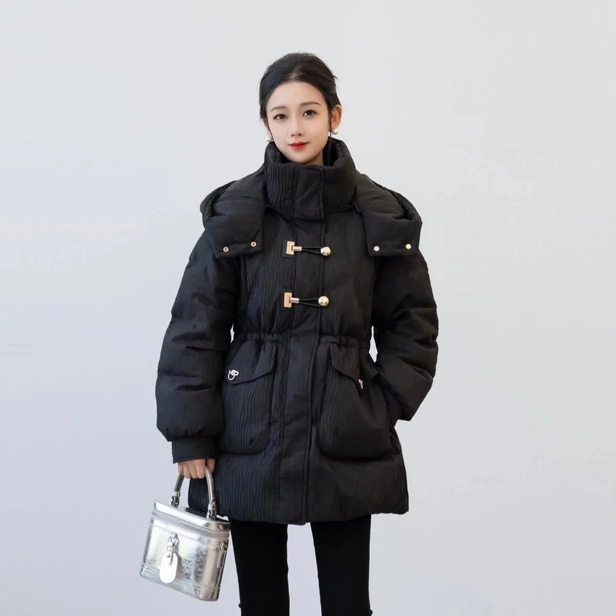 

White Duck Down Coat Womens 2023 New Parka Hooded Loose Winter Jacket Thiken Warm Down Jacket Korean All-match Female Outerwear