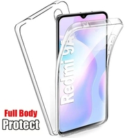 360 Full Body Cover Silicone Case For Xiaomi Poco X2 X3 X4 X5 M6 Pro M5S M4 M3 M2 F3 F2 C65 C55 C31 C3 Double Transparent Cover