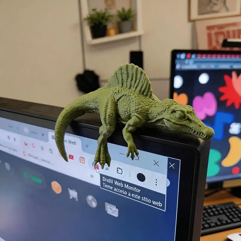 Sleeping Tyrannosaurus Rex Monitor Ornament 3D Printed Cute Dinosaur Decoration for Home Office Desktop Decor Dino Fans Gift view 3