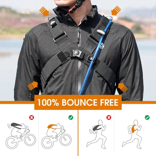 Imagen 2 del producto WEST BIKING-mochila de hidratación para ciclismo, arnés cruzado ergonómico, escalada, senderismo, deporte al aire libre, viaje, mochila reflectante, 10L/20L