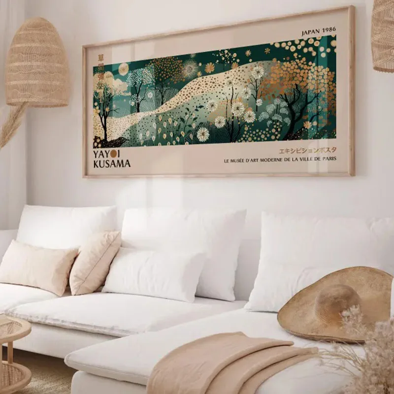 1PC frameless Yayoi Kusama Art Print, Yayoi Kusama Exhibition, Japanese Gallery Wall Art, Kusama Poster, Yayoi Kusama Abstract G