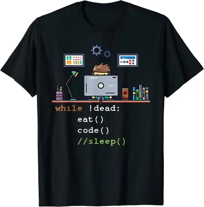 Computer Science Python Programmer Eat Code Sleep Graphic Tee Evolution Cloud Coding Programming T-Shirt Tops Men Clothing Gifts