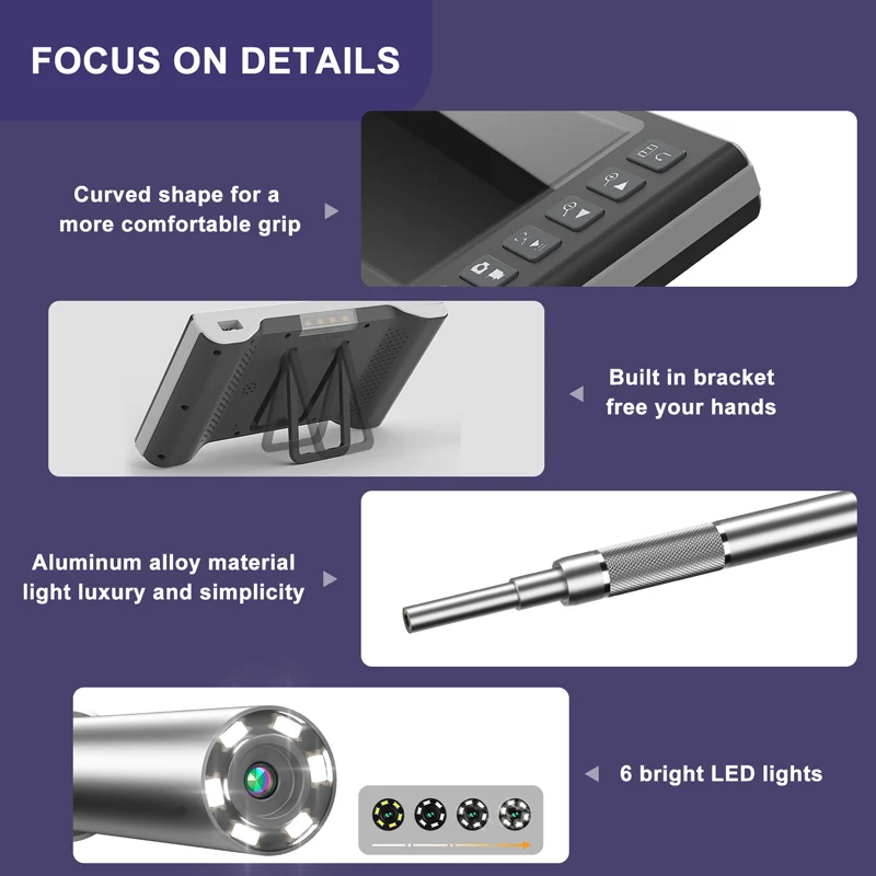 7 بوصة IPS شاشة منظار الأذن كاميرا HD1080P 3.9 مللي متر USB البصرية الأذن نظافة الأذن ملعقة الأذن التفتيش المنظار 32 جيجابايت TF بطاقة أداة