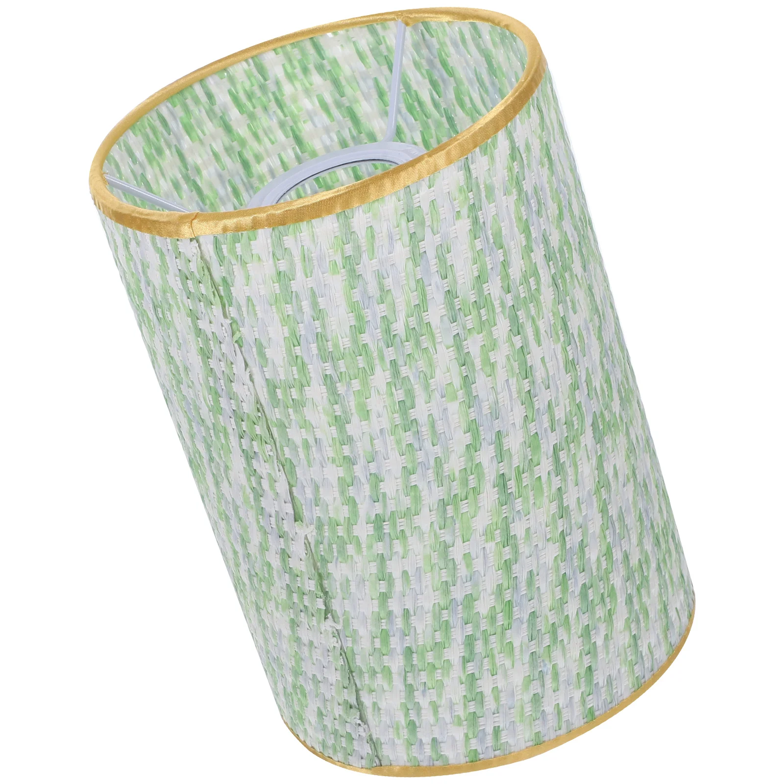 Table Lamps Pvc Fabric Lampshade Bedroom Shell Colorful Woven Rural Barrel Shades Drum Rustic Country