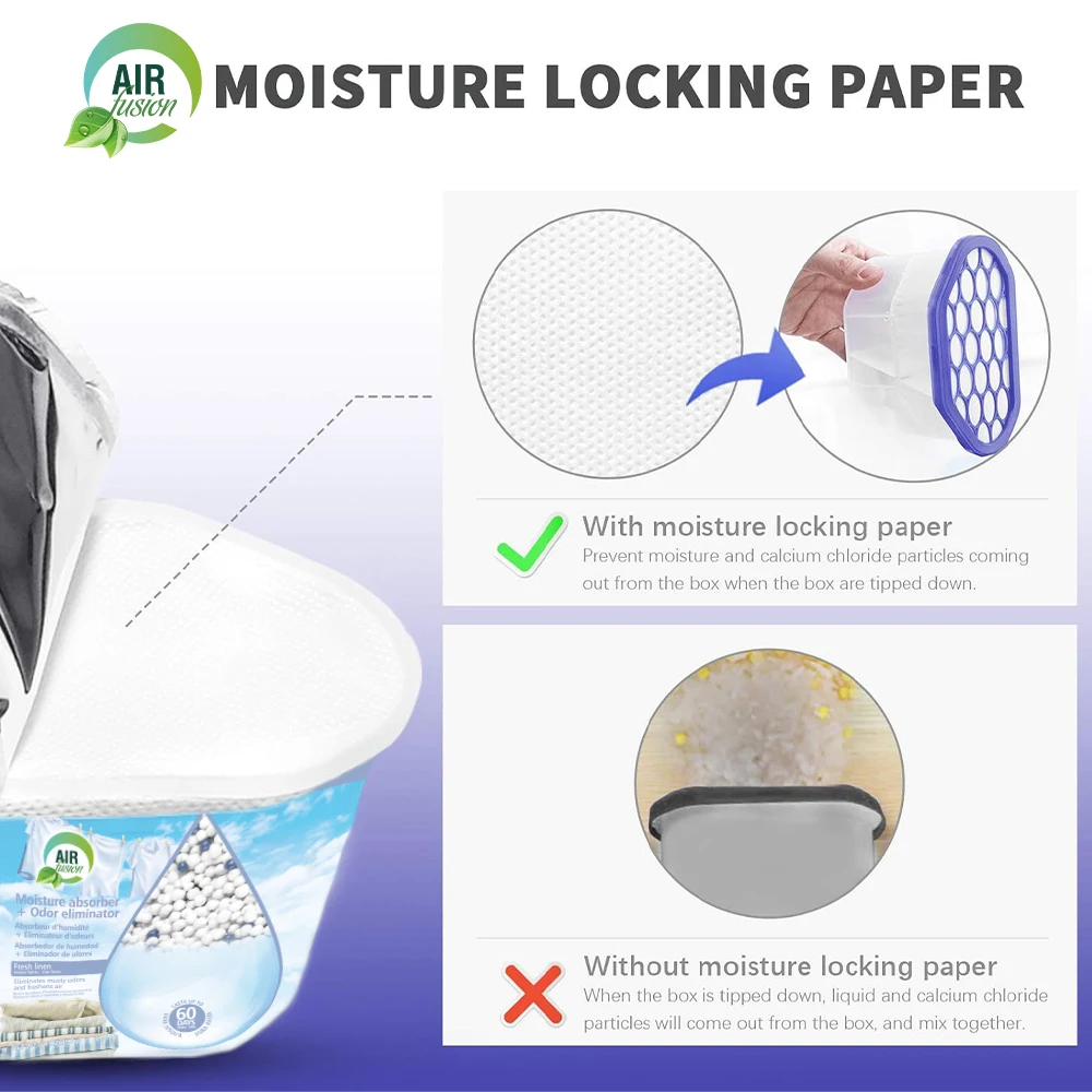 3-حزمة من صناديق امتصاص الرطوبة القوية ومزيل الرائحة - للخزائن والحمامات والمركبات الترفيهية. مصائد مزيل الرطوبة القابلة لإعادة الاستخدام، تمنع الرطوبة