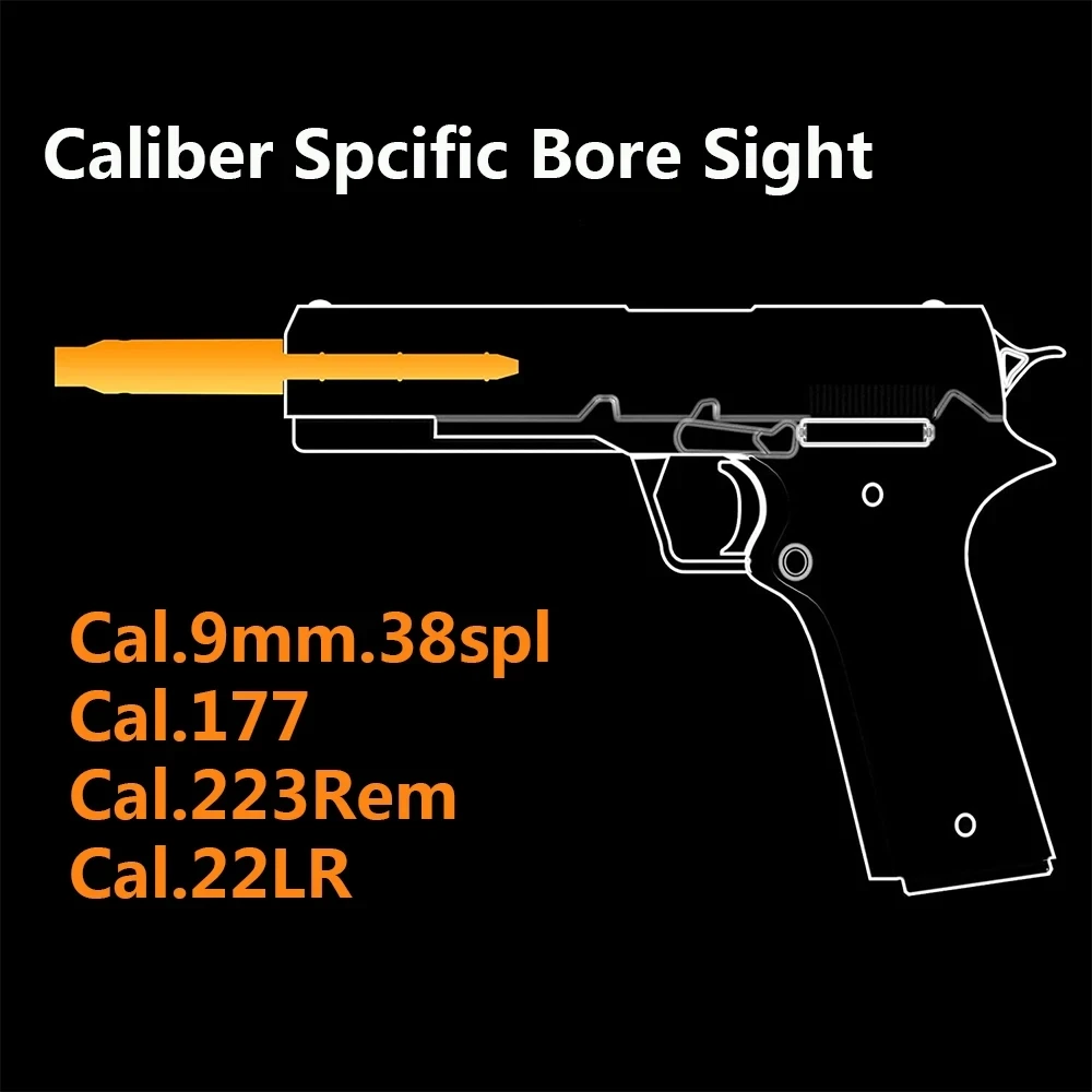 . 22LR Red Green Laser Bore Sight Kit .177/.223Rem/9mm .38spl/10mm S & W 45ACP Cal Revolver pistola fucile caccia proiettile Boresighter