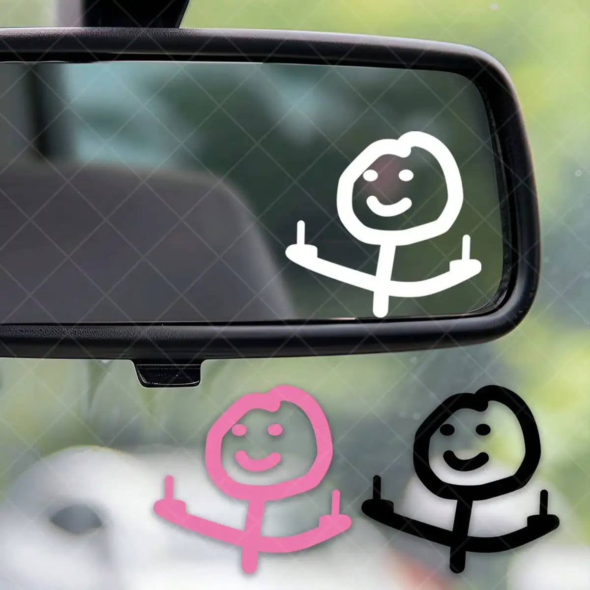 Smiling Man Sticker Waterproof Vinyl Decal Motorcycle Helmet Fuel Tank Side Panel Fairing Decoration