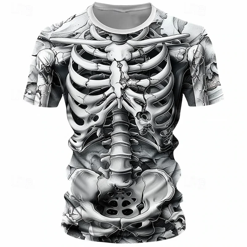 New Fashion Summer 3D Skull Men'swomen's T Shirt 3D Printing Short-sleeved Round Neck Men's Tops Vintage Oversize Top Tshirts