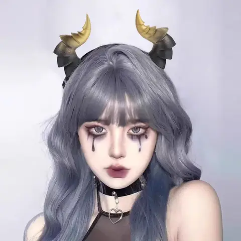 Demonhorn Lolita Håraccessoarer Sexig Tjej Cosplay Kostym Djurdräkt Mörka Serien Horn Gradvis Färgbyte Peruker 6 best sales demonhorn cosplay - №1