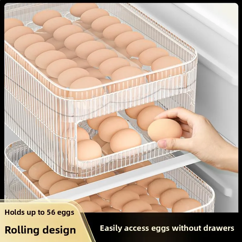

Food ade Egg Storage Box Refrigerator Inner Door Roll Egg Organizer Kitchen Storage Container Japanese Sle Pure Color