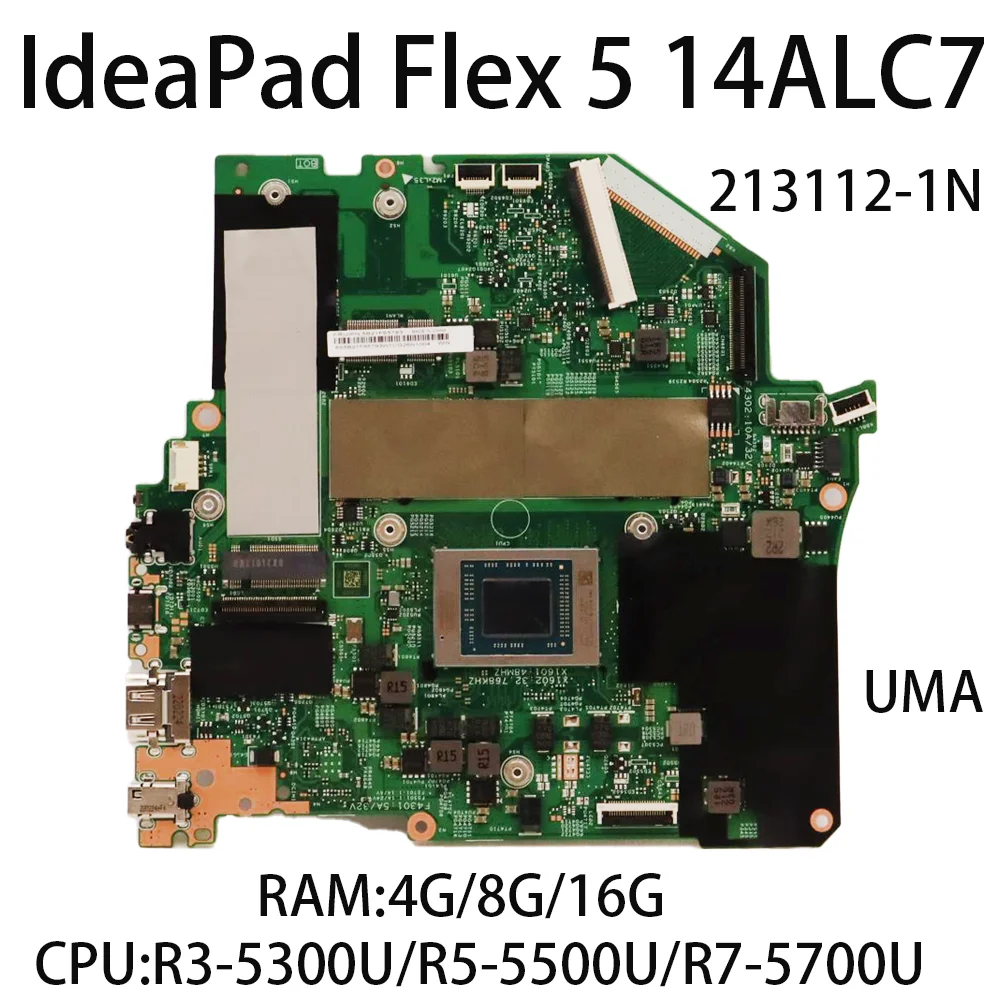 Laptop Motherboard For Lenovo IdeaPad Flex 5 14ALC7 213112-1N CPU:R3-5300U R5-5500U R7-5700U RAM: 4G/8G/16G FRU:5B21F65794