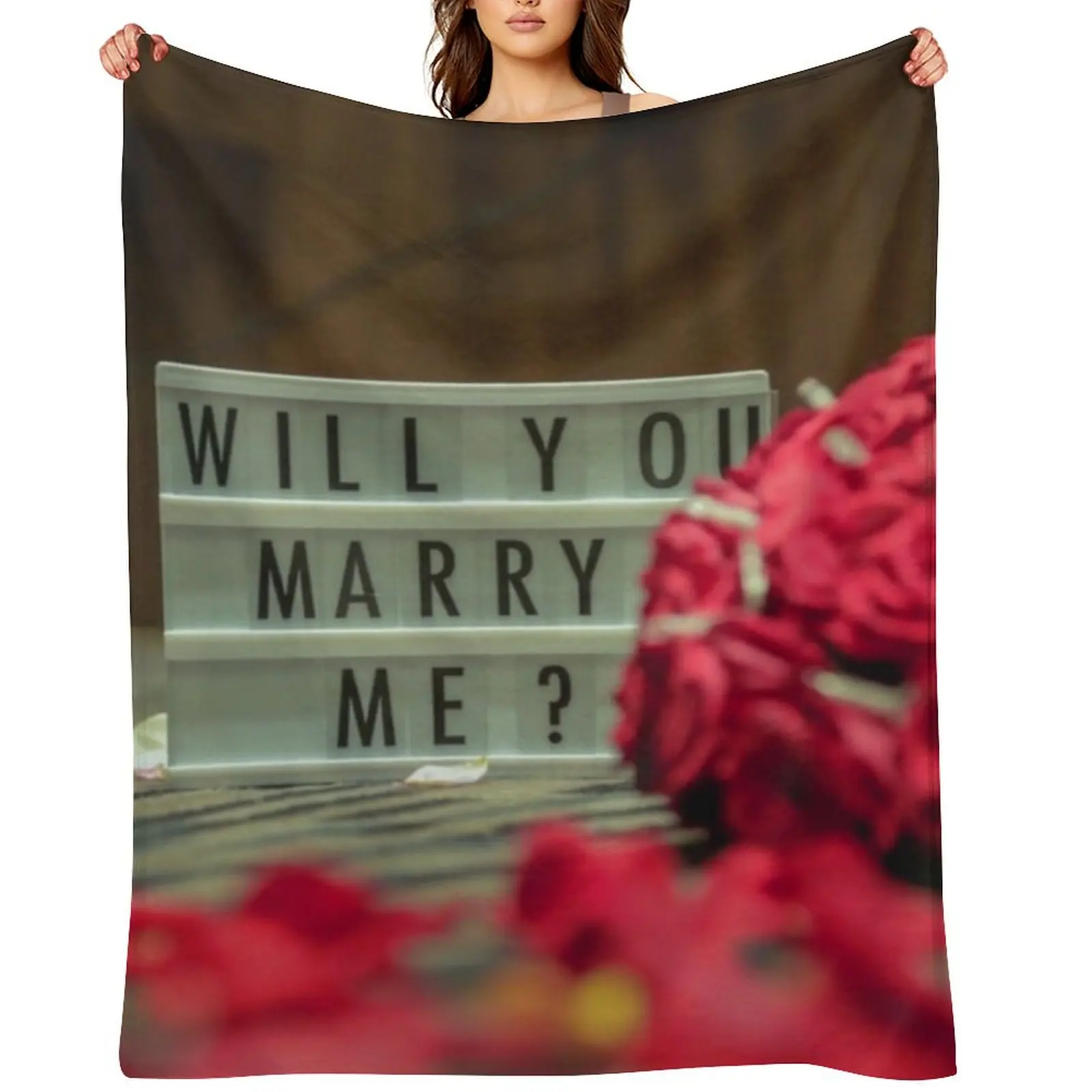 Will You Marry Me? Marriage Proposal Throw Blanket Soft Big Polar wednesday Sleeping Bag Blankets