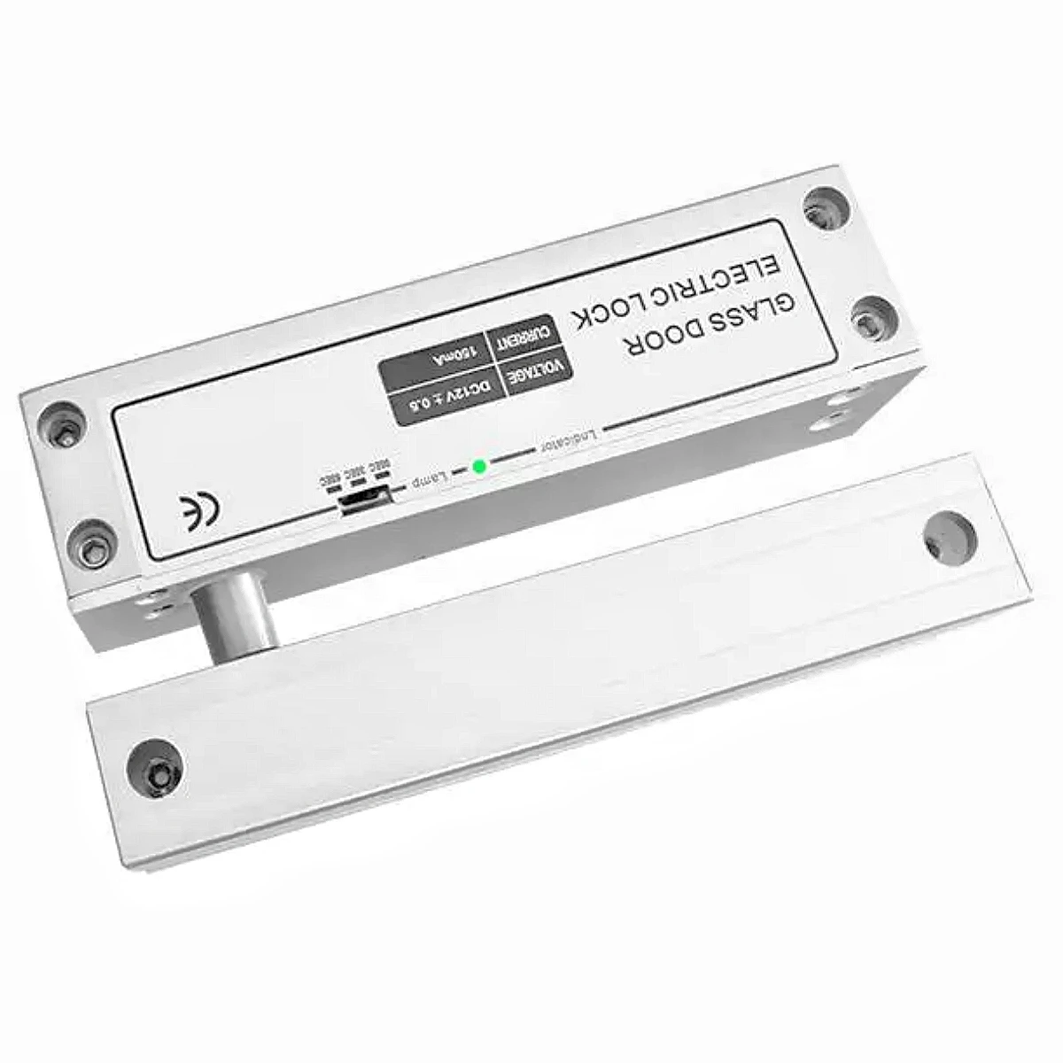 Framless Glass Door Lock Swing Glass Lock Electric Door Lock Time Delay Drill Free DC12V For Access Control System