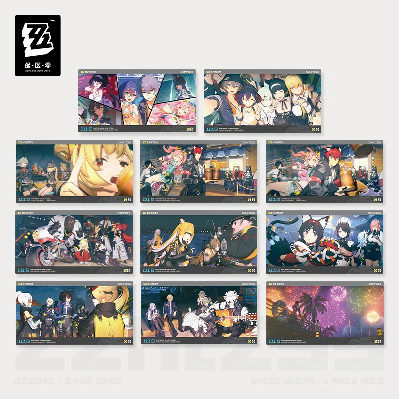 Official Zenless Zone Zero Gaming Merchandise Cartoon Characters Cosplay Bookmark Postcard Set Christmas Gifts