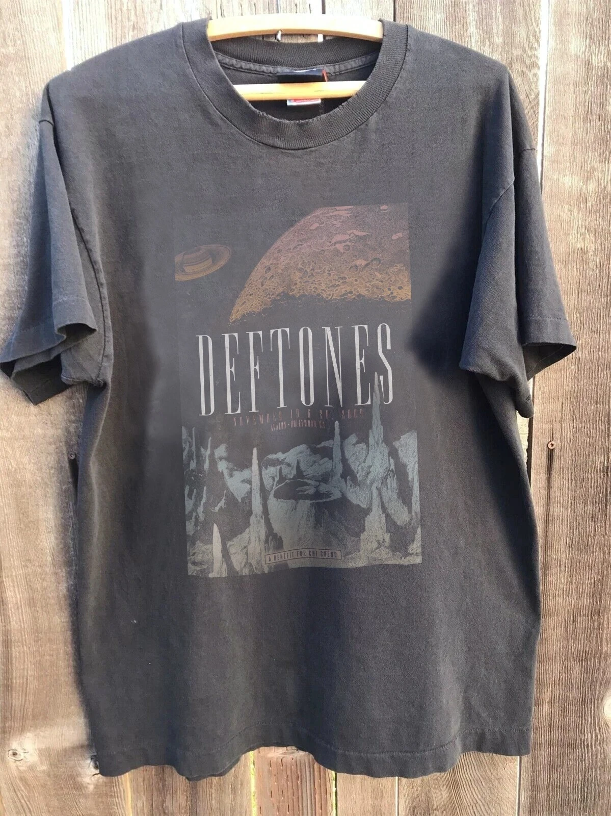 Deftones Cosmic Rock Tour 2009 Unisex Charcoal T-Shirt Harajuku Grafik-T-Shirts
