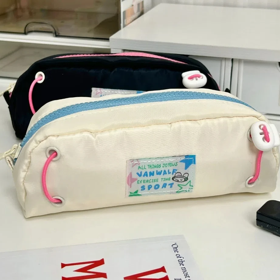 

Cute Large Capacity Stationery Bag Y2K Students Cartoon Pen Pouch School Supplies Drawstring Pencil Case Student Writing