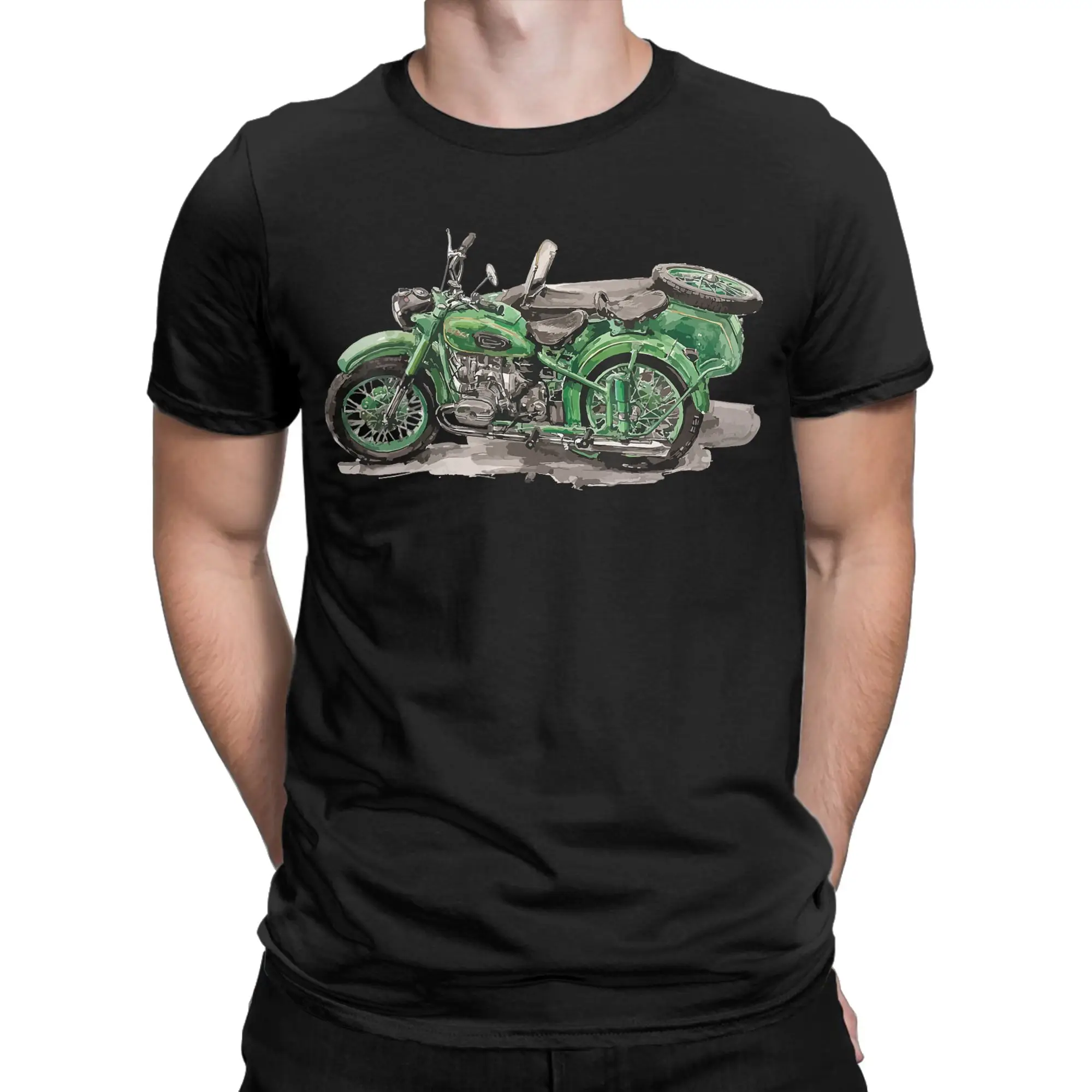 Motorcycle Offroad Motorcyclist Vintage Novelty Graphic 100% Cotton T-Shirt Ural Tees Tops For Men