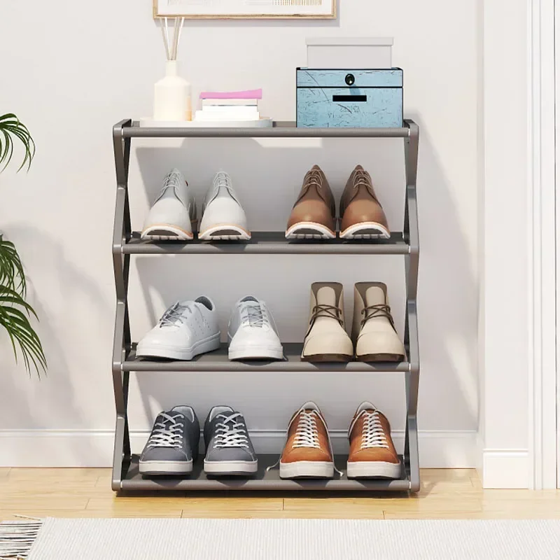 Sturdy Shoe Shelf Home Organizer 4 Tier Shoe Rack Foldable Dustproof Storage for Entryway Bedroom Closet Space Saving Organizer