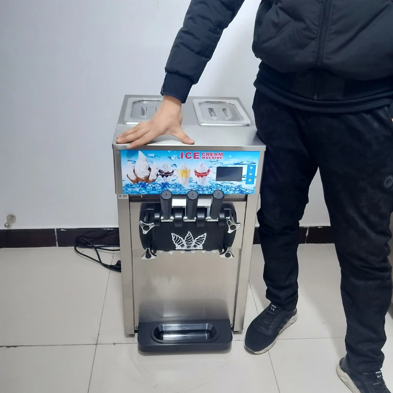 

Pink Color Soft Ice Cream Machine 3 Flavors Ice Cream Makers CE Prove Ice Cream Machine