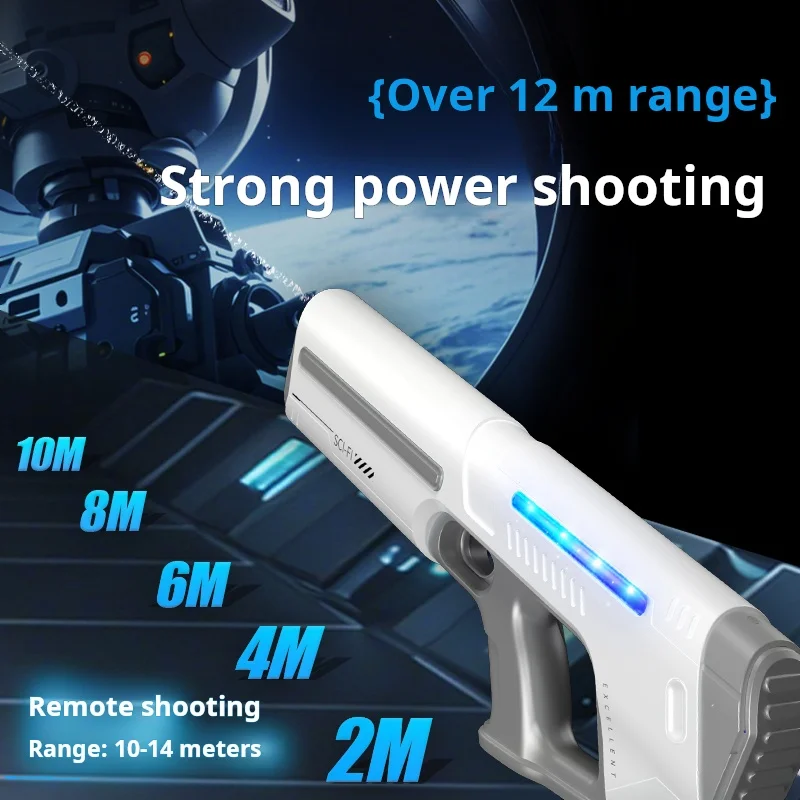 2025 التلقائي بالكامل مسدس تخزين المياه التلقائي امتصاص الماء الصيف لعبة للهواء الطلق بندقية مضيئة الكبار والأطفال اللعب هدية