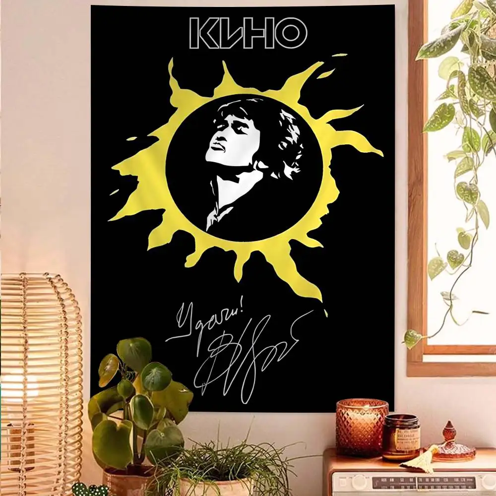 Classic Russian Rock Band K-Kino Colorful Tapestry Wall Hanging Bohemian Wall Tapestries Mandala Wall Hanging Sheets