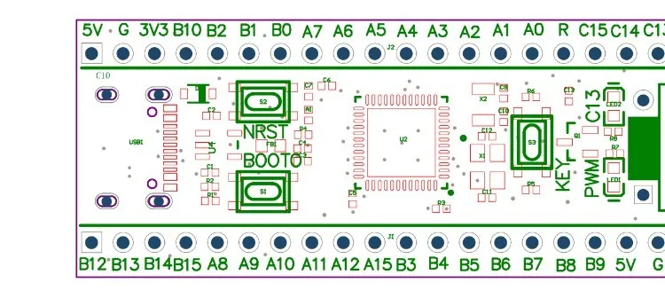 STM32F401RCT6/STM32F401CCU6 Kernplatine, Systemplatine, Entwicklungsplatine, MicroPython – Detail 10