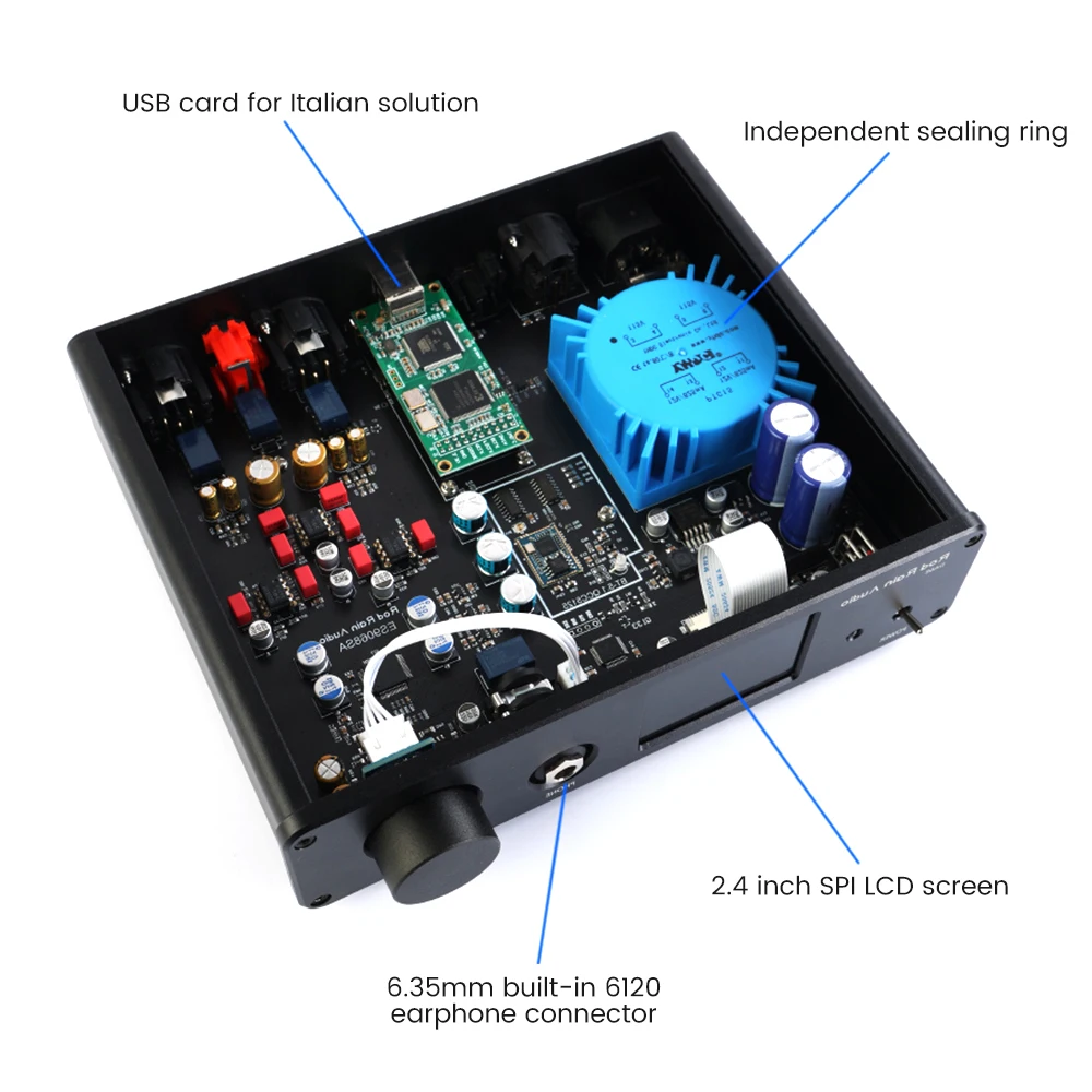 Rod Rain Audio-decodificador Bluetooth DA68 DSD512 ESS9068 QCC5125 APT-X LCAD USB óptico Coaxial TPA612A2, amplificador de auriculares