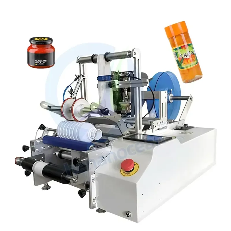 Semi Automate Small Opp Hot Melt Glue Wrap Hand Yogurt Plastic Wine Bottle Label Sticker Machine for Home